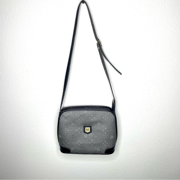Gray and Black Preppy Crossbody Medium Size Purse Bag - Picture 1 of 12